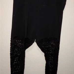 Black Lace sequin Leggings
